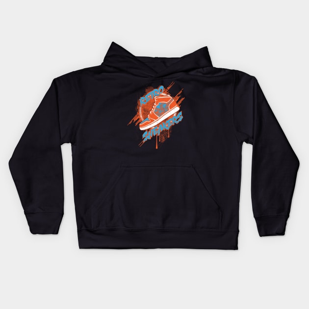 Retro Sneaker Kids Hoodie by Dark Planet Tees